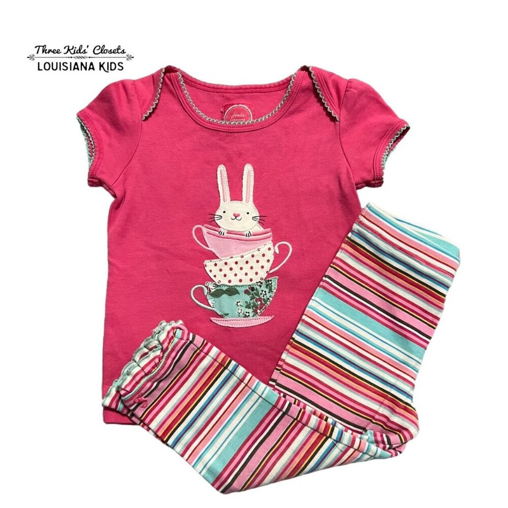 Joules 12-18m Teacup Bunny Appliqué Shirt & Leggings Set
